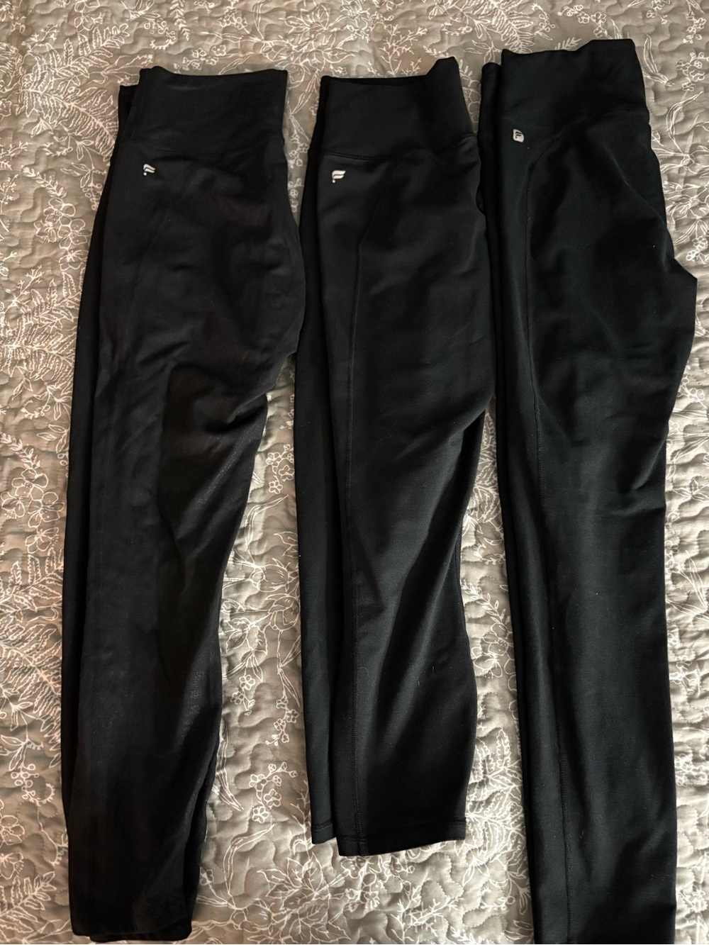 Fabletics Black High-Waist Leggings - Set of 3